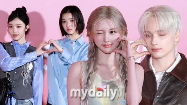 왼쪽부터 하츠투하츠 이안 지우, 아이브 가을, 투모로우바이투게더 휴닝카이 / 마이데일리