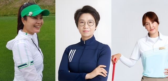 '한스타 미스코리아 파크골프단' 단장 김인영(1992년 미스코리아 국제페리), 감독 윤성현 LPGA 프로, 코치 임송희 LPGA 프로(왼쪽부터)./김인영 소셜미디어, 윤성현, 임송희