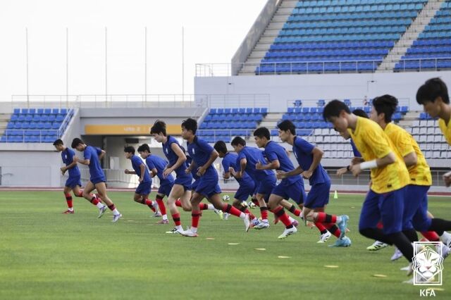 김해에서 진행된 소집 훈련 당시 U-20 대표팀./대한축구협회