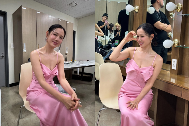 손예진이 핑크색 드레스를 입고 사랑스러운 분위기를 뽐냈다. / 손예진 인스타그램