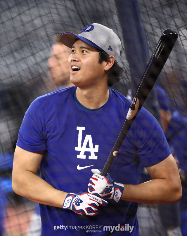 LA 다저스 오타니 쇼헤이가 타격 훈련에 나섰다./게티이미지코리아