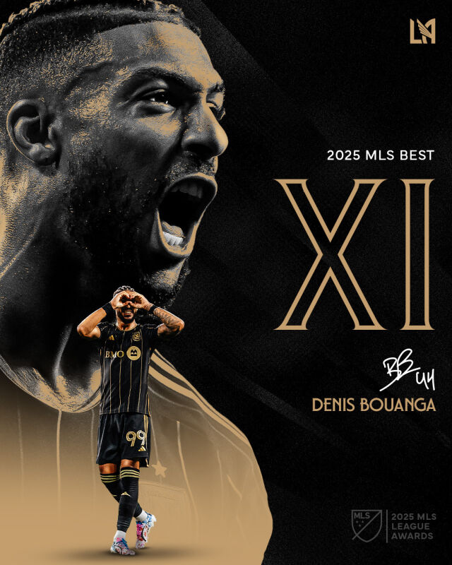 데니스 부앙가(LA FC)가 2025시즌 미국 메이저리그사커(MLS) 베스트 일레븐에 선정됐다./LA FC