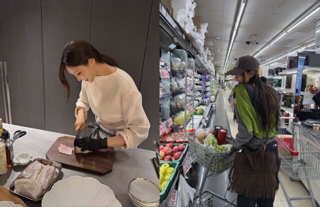 그룹 티아라 멤버 효민이 집들이 음식을 준비 중이다. / 효민 인스타그램