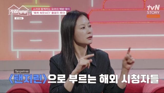 배우 문소리가 '폭싹 속았수다'의 전세계적인 인기를 실감했다고 밝혔다. / tvN STROY '각집부부'