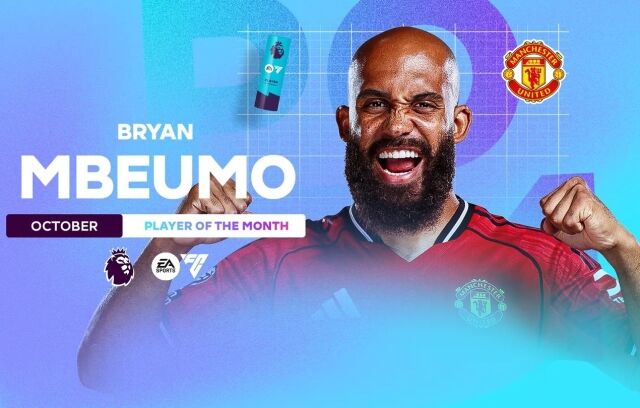 맨체스터 유나이티드의 루벤 아모림 감독과 브라이언 음뵈모가 잉글랜드 프리미어리그(EPL) 10월 이달의 감독상과 이달의 선수상을 수상했다./EPL 사무국