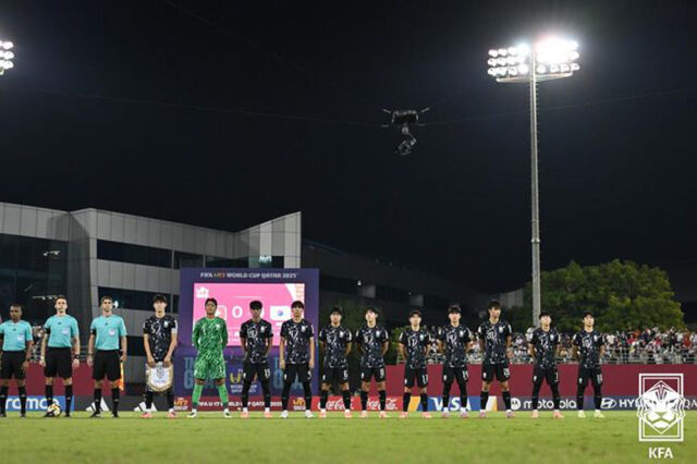 8일 스위스와 경기에 출전한 한국 선수들. /대한축구협회 제공
