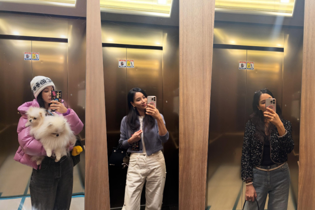 张东健♥高素英看起来还是像个大学生……心动的今日穿搭