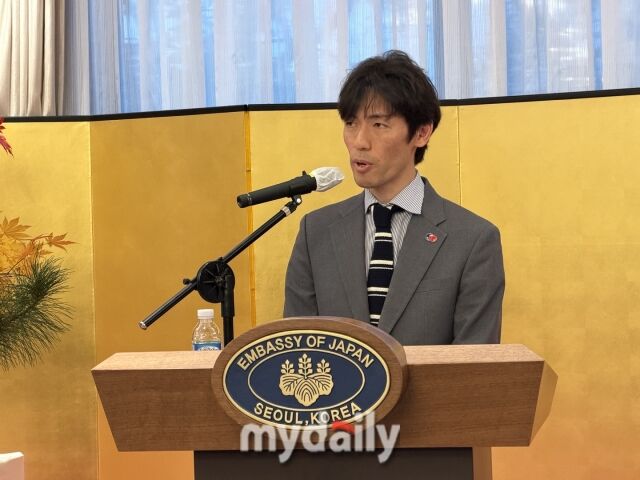 시미즈 유이치 JNTO 서울사무소장이 한국어로 한국인의 방일 소도시 여행 현황을 소개하고 있다. /이지혜 기자