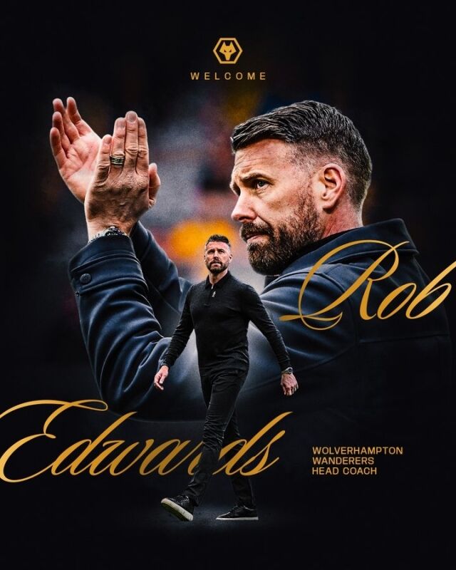 울버햄튼 원더러스가 롭 에드워즈를 새로운 감독으로 선임했다./울버햄튼 원더러스