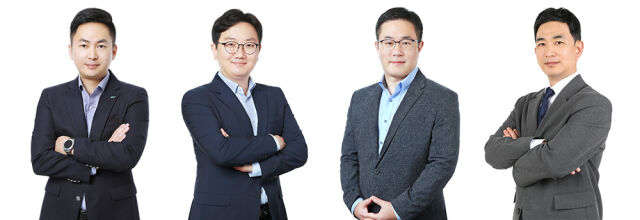 왼쪽부터 임민재 BGF리테일 영업∙개발부문장 상무, 장영식 인사총무실장 상무, 윤현수 4권역장 상무, 우진용 BGF 글로벌담당 상무. /BGF리테일