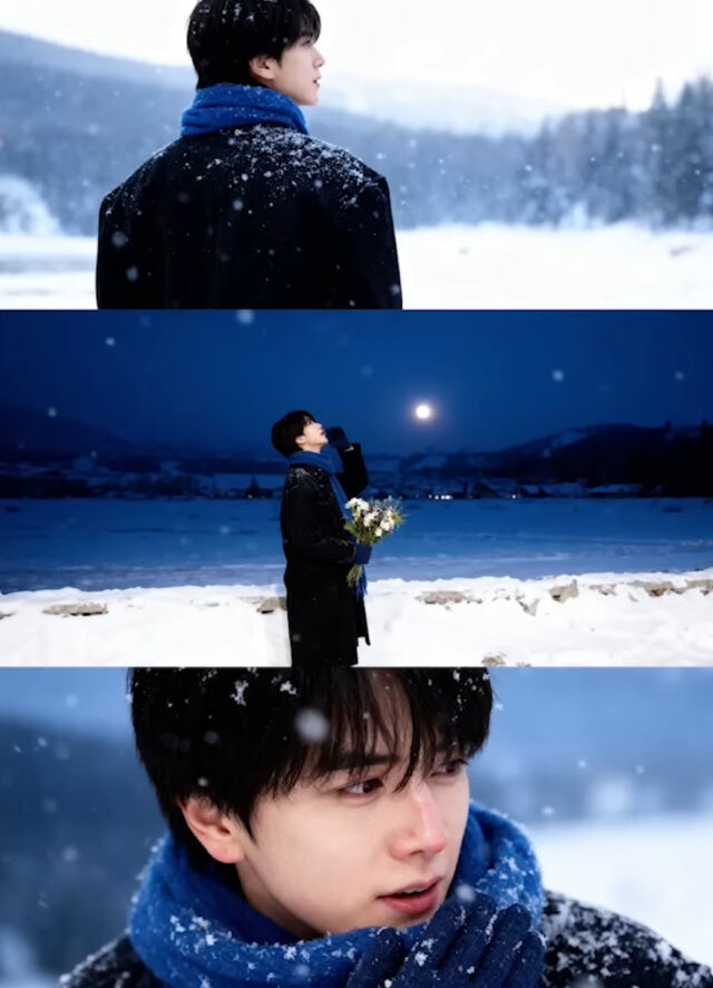 더보이즈 영훈의 '설경네컷'. / 유튜브 '오키키 ㅇㅋㅋ' 화면 캡처