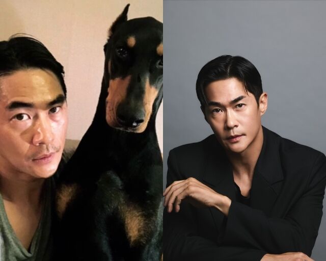 모델 겸 배우 배정남과 반려견 벨 / 배정남 소셜미디어