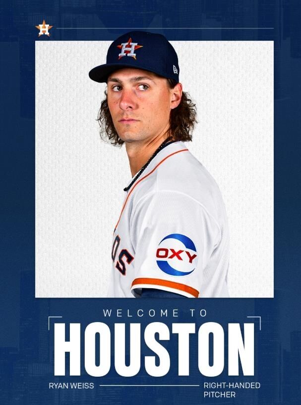 휴스턴 애스트로스와 계약한 라이언 와이스./휴스턴 애스트로스