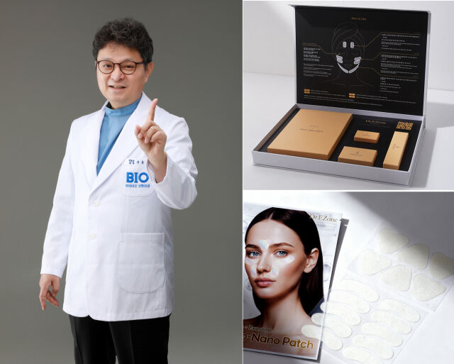 김용호 원장(왼쪽)이 닥터이지원 페이스리프팅 제품을 개발했다. /BIO성형외과 제공, 닥터이지원 제공