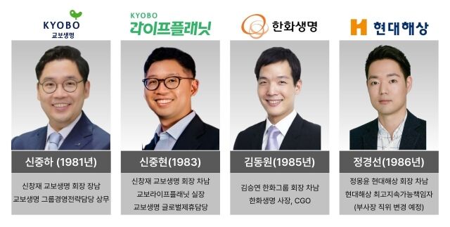 보험업계 오너 3세 경영 현황. /그래픽=정수미 기자
