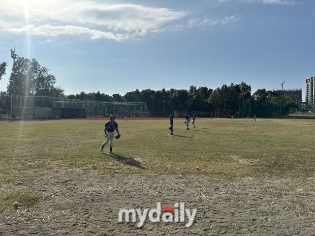 대만 유소년야구팀 훈련 장면./가오슝=노찬혁 기자