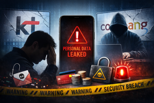 KT와 쿠팡에서 잇따라 발생한 해킹·개인정보 유출 사고가 이용자 인식에 뚜렷한 변화를 가져온 것으로 나타났다. /AI 생성 이미지