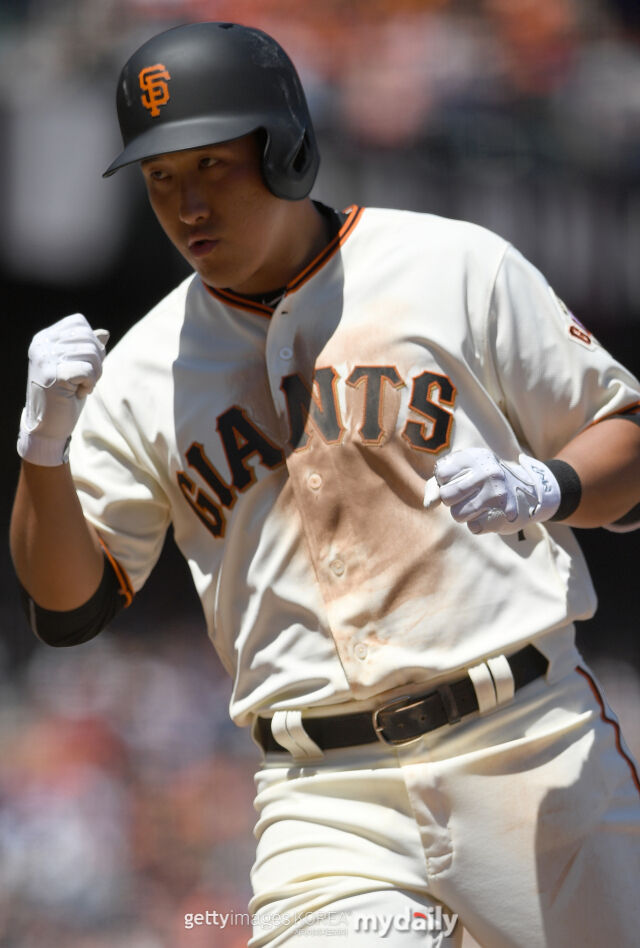 샌프란시스코 자이언츠 데뷔전에서 홈런을 친 황재균./게티이미지코리아