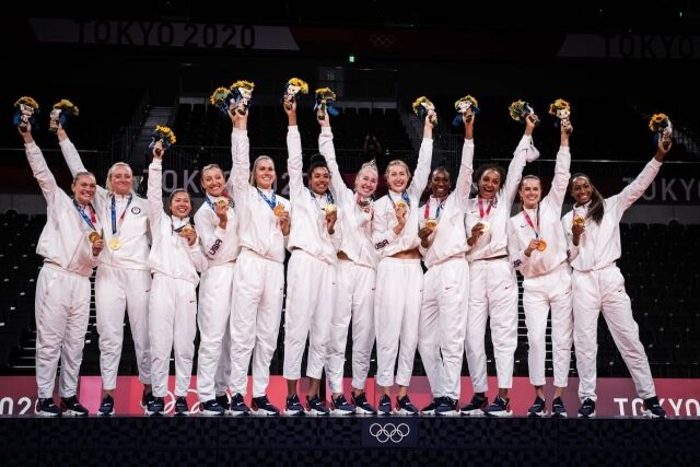 2020 도쿄올림픽 금메달을 획득한 미국 여자배구대표팀./FIVB