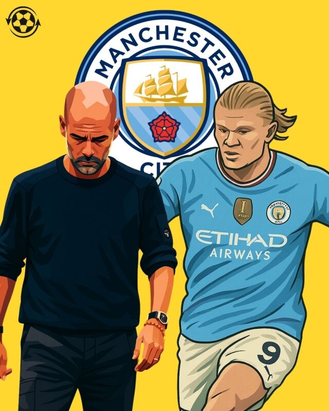 펩 과르디올라 감독과 엘링 홀란드/Transfer News Live