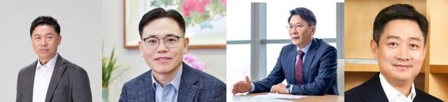 (왼쪽부터) 류재철 LG전자 사장, 김동춘 LG화학 사장, 김동명 LG에너지솔루션 사장, 홍범식 LG유플러스 사장. /각 사