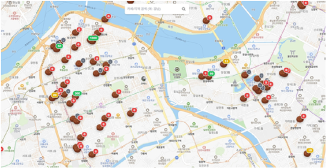 서울 두쫀쿠 판매 매장과 재고를 알 수 있는 지도. /두쫀쿠맵