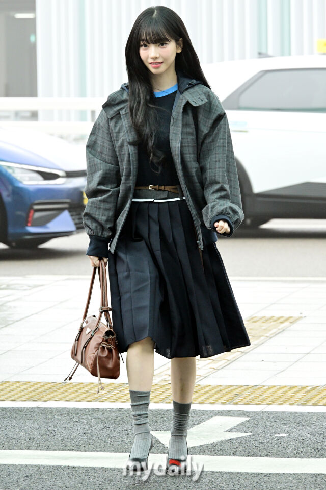   Karina captures attention at the airport