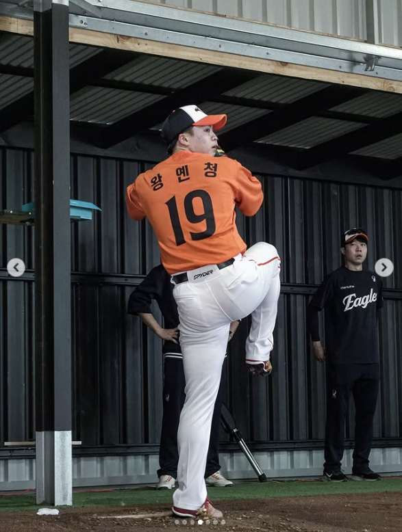 한화 이글스 왕옌청./한화 SNS 캡처