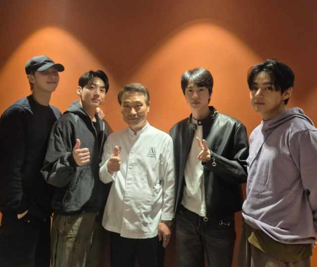 후덕죽 셰프와 방탄소년단(BTS)/후덕죽 인스타그램