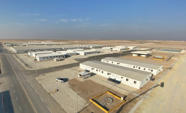 현대리바트가 진행한 사우디아라비아 마잔(MIP) 가설공사 현장 모습. /현대리바