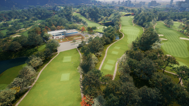 군자리CC 1번홀 항공샷. /골프존