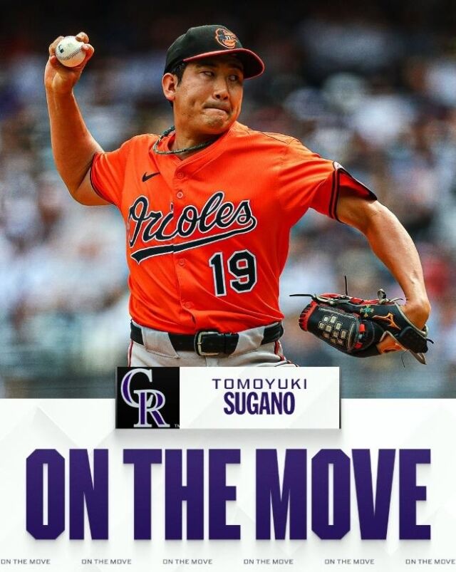 스가노 토모유키가 콜로라도 로키스와 계약했다./MLB SNS