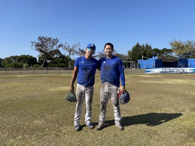 김영웅과 전병우(왼쪽부터)./삼성 라이온즈