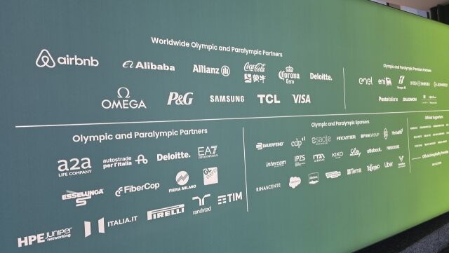 (밀라노 공항에 설치된 참여 기업 사인물. /김도균 교수 제공