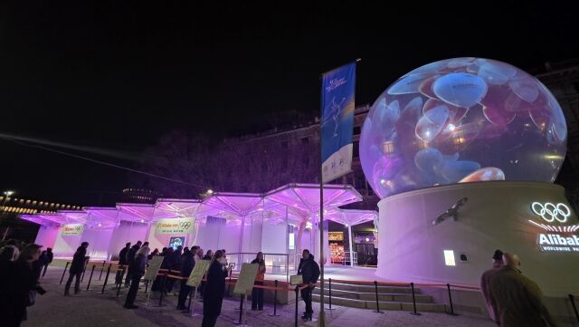 밀라노 시내에 설치된 알리바바 프로모션 부스. /김도균 교수 제공