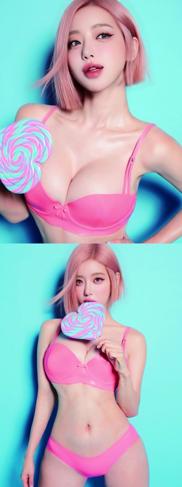 DJ소다는 지난 15일 자신의 SNS 계정에 "발렌타인은 너무 달콤해"란 짧은 글과 함께 란제리 차림의 사진 몇 장을 공개했다./DJ소다 소셜미디어