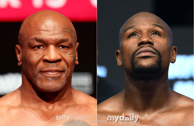 타이슨(왼쪽)과 메이웨더 주니어. /게티이미지코리아