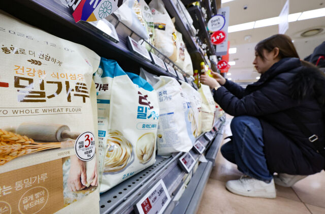 서울 시내 한 대형마트에 밀가루가 진열돼 있다. /뉴시스