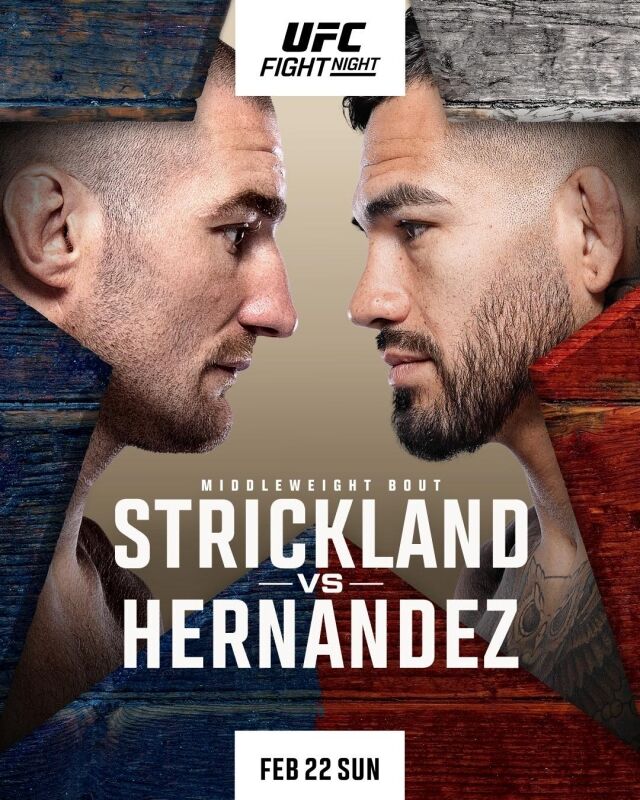 스트릭랜드(왼쪽)-에르난데스 경기 포스터. /UFC 제공