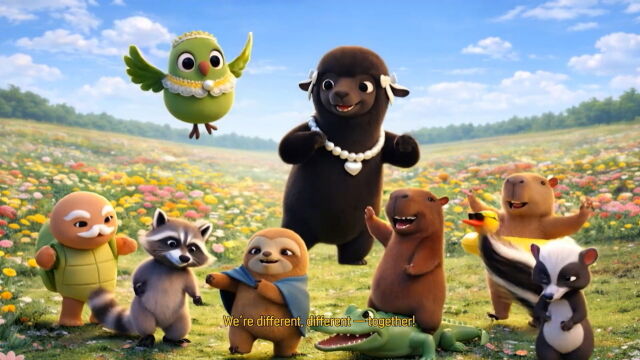 에버랜드 뿌빠타운 애니메이션 ‘Different, together(다르지만, 함께)’ 스틸컷. /에버랜드