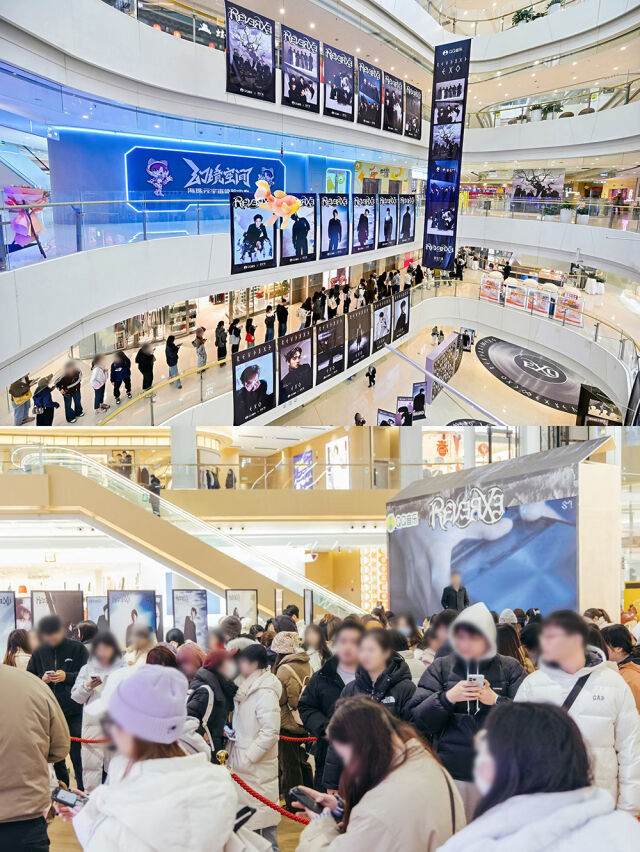 그룹 엑소 정규 8집 '리버스' 중국 랩핑 팝업 현장/SM엔터테인먼트