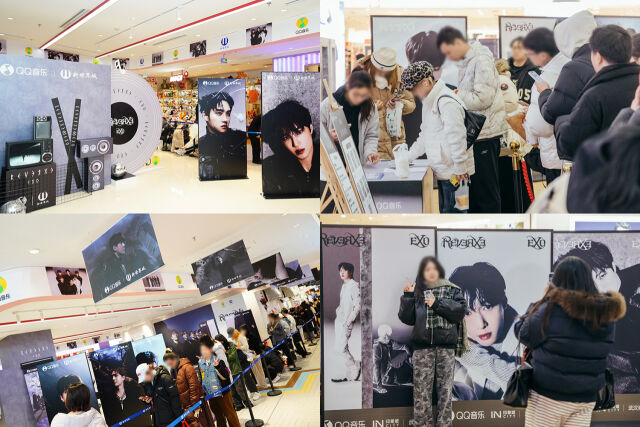 그룹 엑소 정규 8집 '리버스' 중국 랩핑 팝업 현장/SM엔터테인먼트