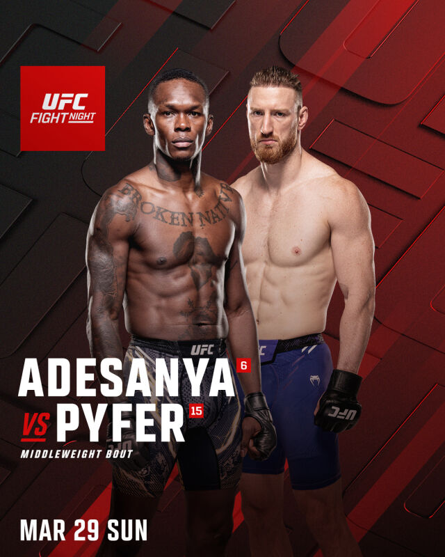 아데산야(왼쪽)-두 플레시스 경기 포스터. /UFC 제공