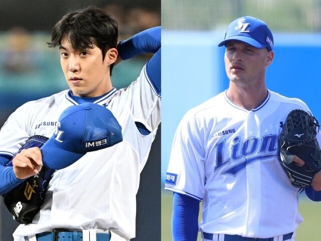 원태인과 맷 매닝./마이데일리, 삼성 라이온즈