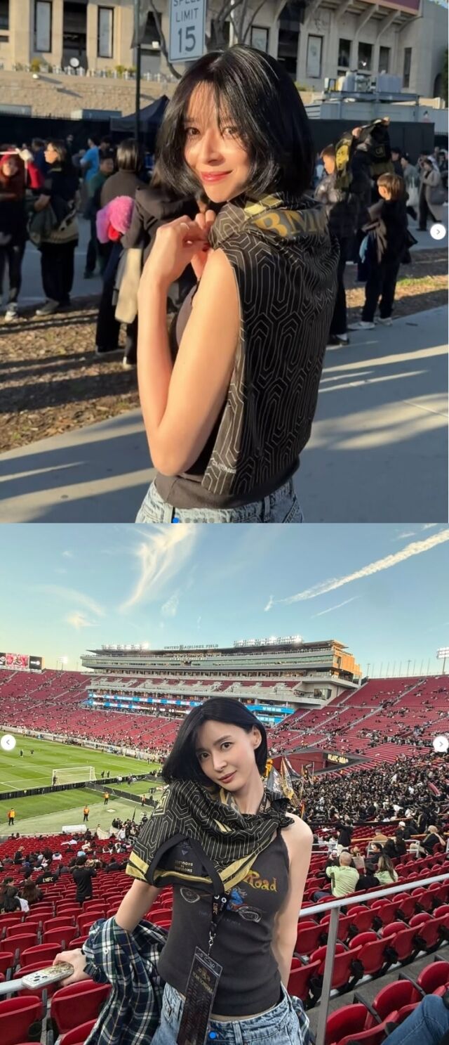 권나라는 지난 25일 자신의 SNS에 "너무 신기해"라는 글과 함께 미국 LA 여행 중인 모습을 담은 사진 여러 장을 게재하며 근황을 전했다./권나라 소셜미디어