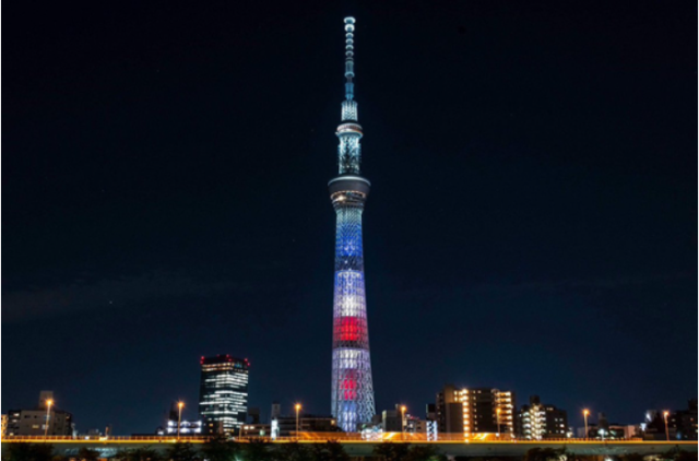 높이 634m로 지난 2012년 완공된 세계 최고 높이의 전파탑인 도쿄 스카이트리. /일본 총리관저 트위터