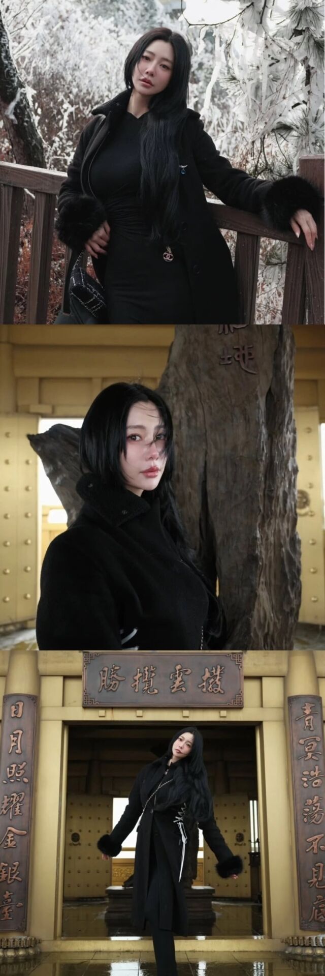 배우 클라라가 겨울 숲을 배경으로 한층 깊어진 분위기와 성숙한 미모를 뽐냈다./클라라 소셜미디어