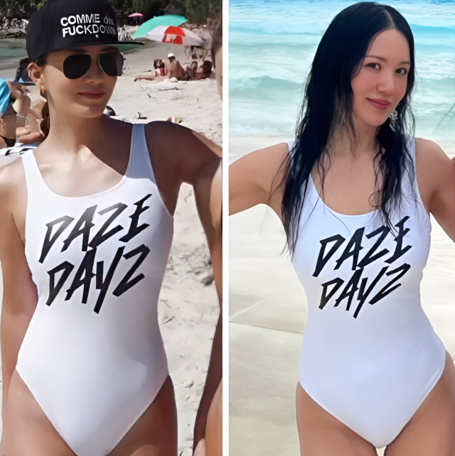 배우 겸 가수 엄정화(56)가 세월을 무색하게 만드는 완벽한 수영복 자태를 선보이며 팬들의 감탄을 자아냈다. 왼쪽이 10년 전 모습./엄정화 소셜미디어