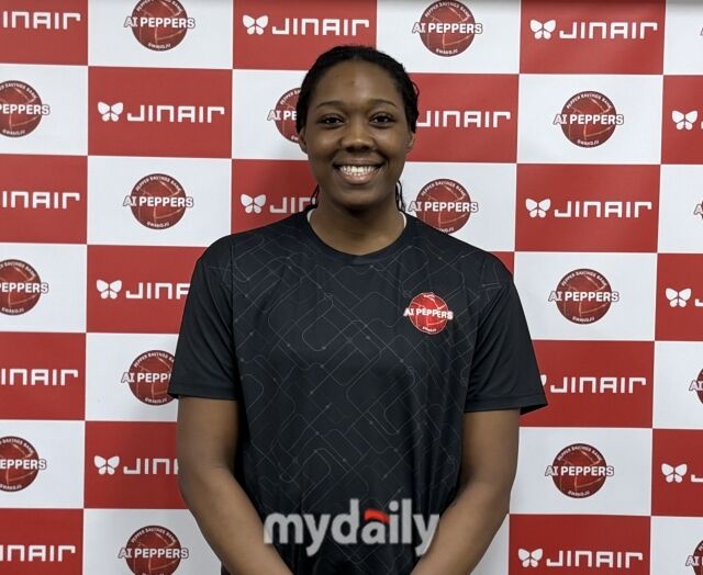 인터뷰실에서 만난 조이./KOVO