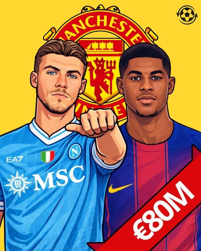 라스무스 호일룬과 마커스 래시포드/Transfer News Live